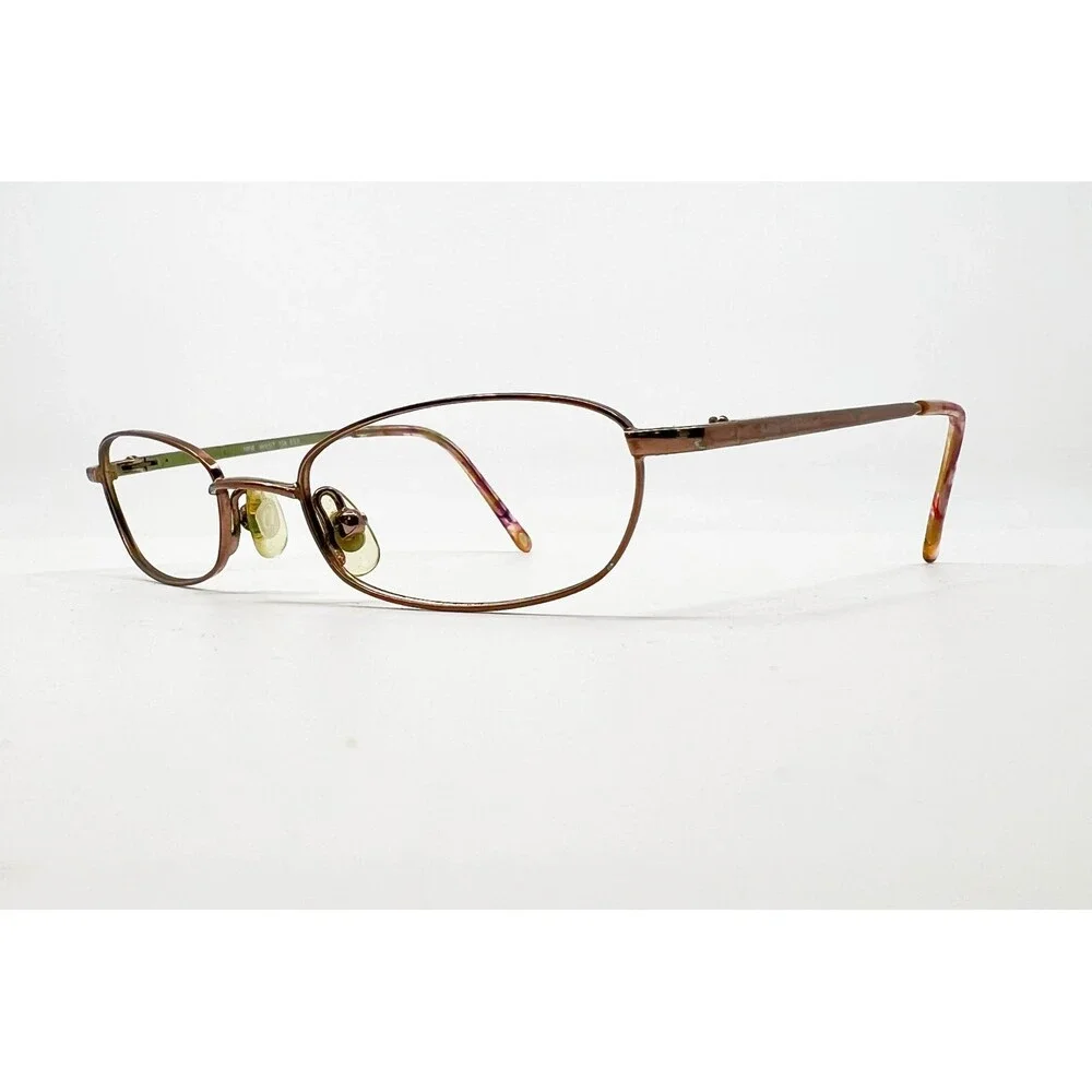 Nine West Eyeglasses Womens Brown Oval Metal Frames 48-18-135 NW517